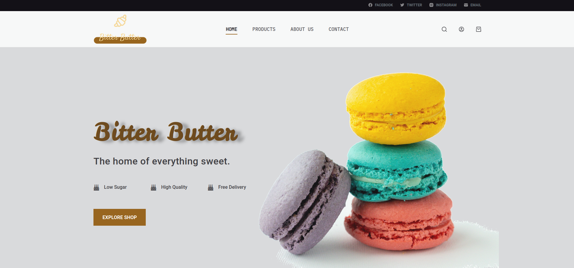 Image of Bitter Butter website.